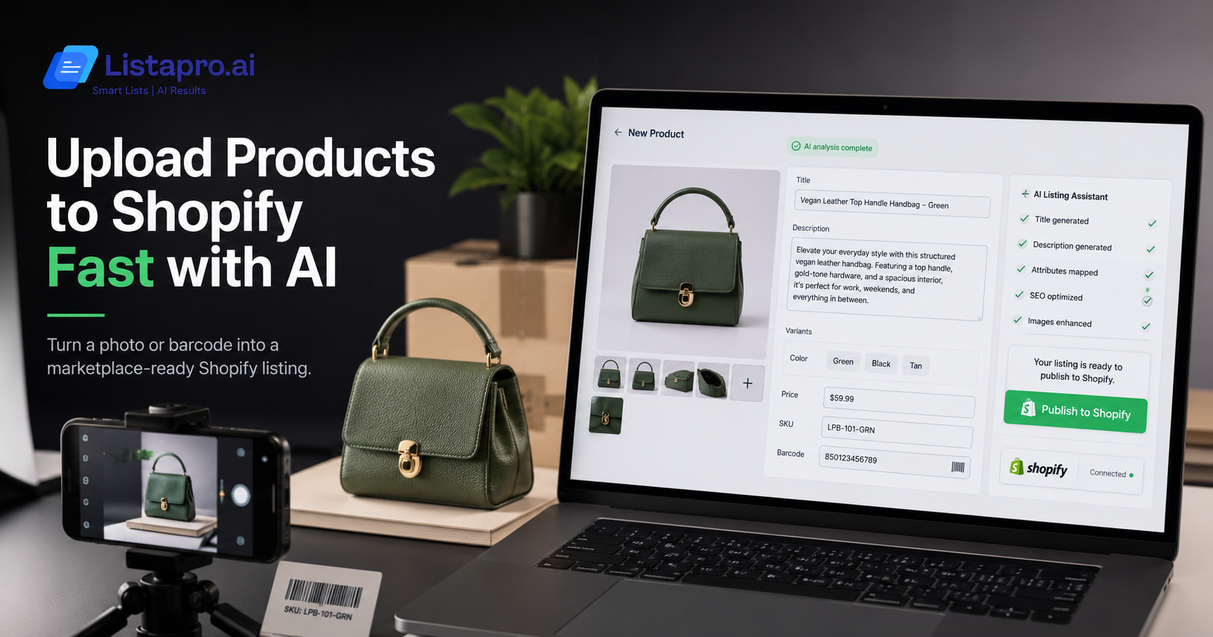 How to upload products to Shopify fast using AI from a photo or barcode